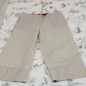 Casual Corner Women's Beige Capris with Red Accents